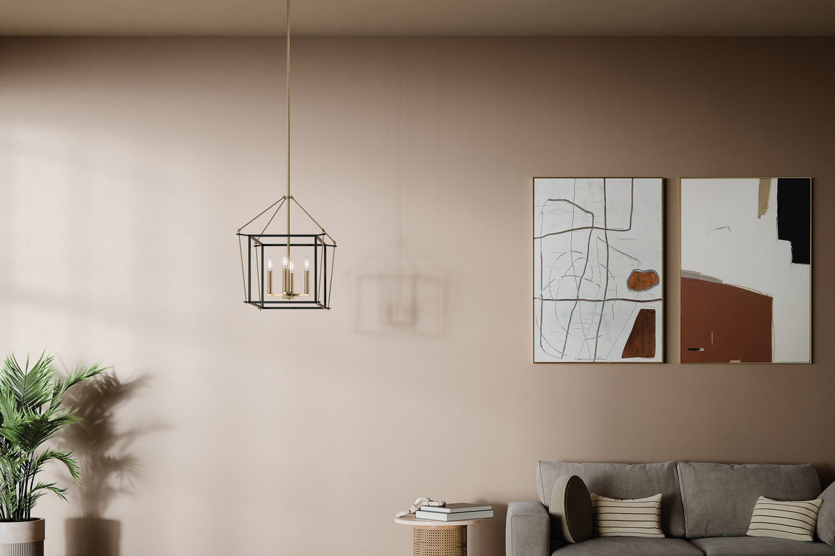 KICHLER 52626CPZ Eisley 21.25 Inch 4 Light Foyer Pendant In Champagne Bronze And Black