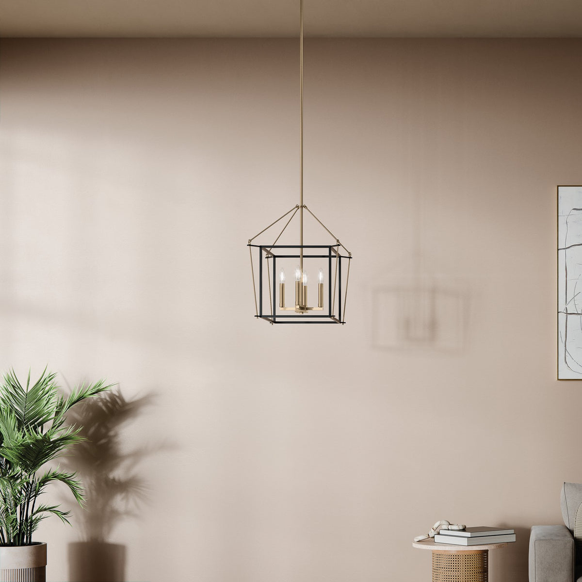 KICHLER 52626CPZ Eisley 21.25 Inch 4 Light Foyer Pendant In Champagne Bronze And Black