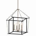 KICHLER 52626PN Eisley 21.25 Inch 4 Light Foyer Pendant In Polished Nickel And Black