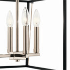 KICHLER 52626PN Eisley 21.25 Inch 4 Light Foyer Pendant In Polished Nickel And Black