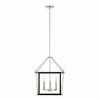 KICHLER 52626PN Eisley 21.25 Inch 4 Light Foyer Pendant In Polished Nickel And Black