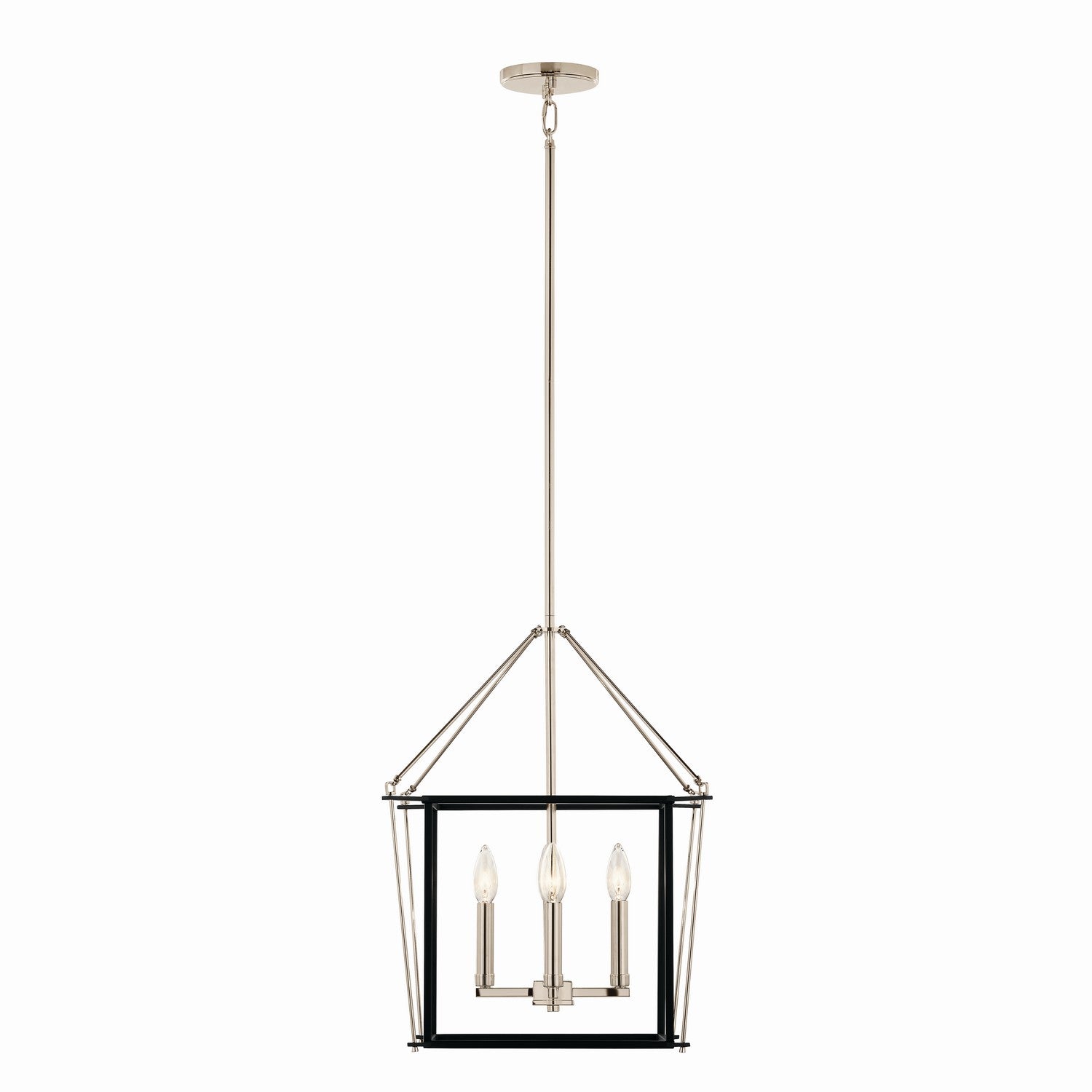 KICHLER 52626PN Eisley 21.25 Inch 4 Light Foyer Pendant In Polished Nickel And Black