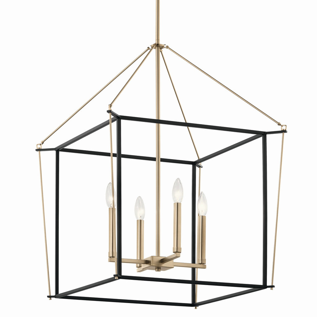 KICHLER 52627CPZ Eisley 30 Inch 4 Light Foyer Pendant In Champagne Bronze And Black