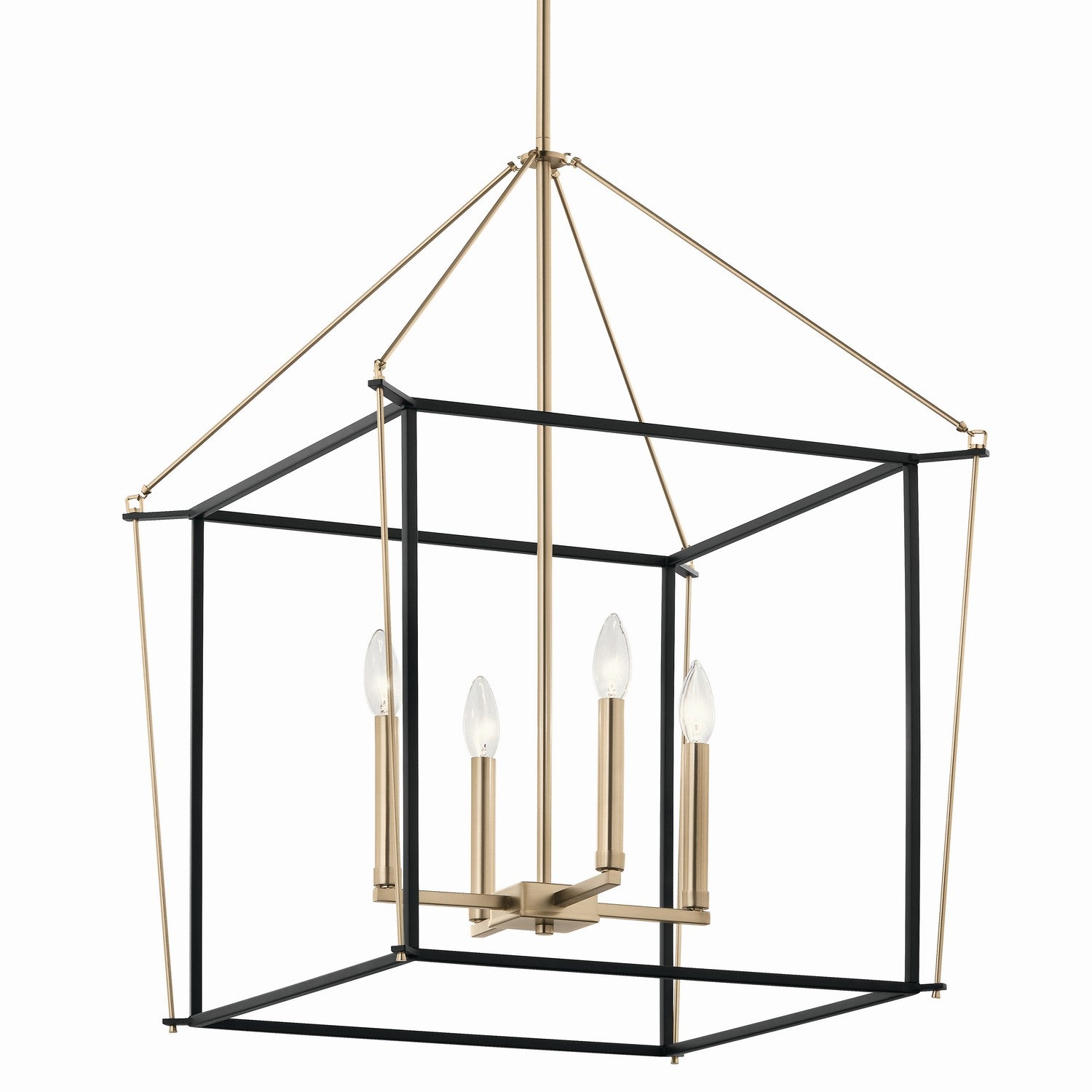 KICHLER 52627CPZ Eisley 30 Inch 4 Light Foyer Pendant In Champagne Bronze And Black