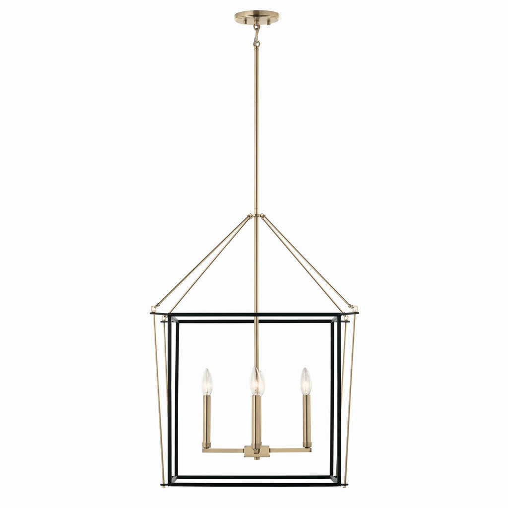KICHLER 52627CPZ Eisley 30 Inch 4 Light Foyer Pendant In Champagne Bronze And Black