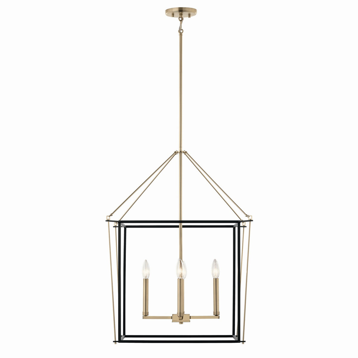 KICHLER 52627CPZ Eisley 30 Inch 4 Light Foyer Pendant In Champagne Bronze And Black