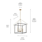 KICHLER 52627CPZ Eisley 30 Inch 4 Light Foyer Pendant In Champagne Bronze And Black