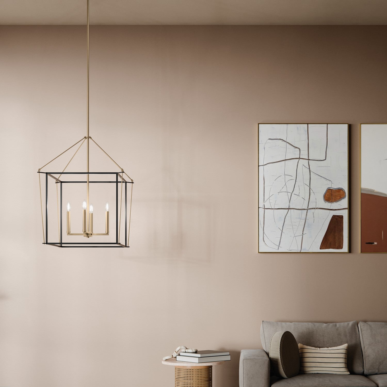 KICHLER 52627CPZ Eisley 30 Inch 4 Light Foyer Pendant In Champagne Bronze And Black