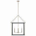 KICHLER 52627PN Eisley 30 Inch 4 Light Foyer Pendant In Polished Nickel And Black