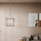 KICHLER 52627PN Eisley 30 Inch 4 Light Foyer Pendant In Polished Nickel And Black
