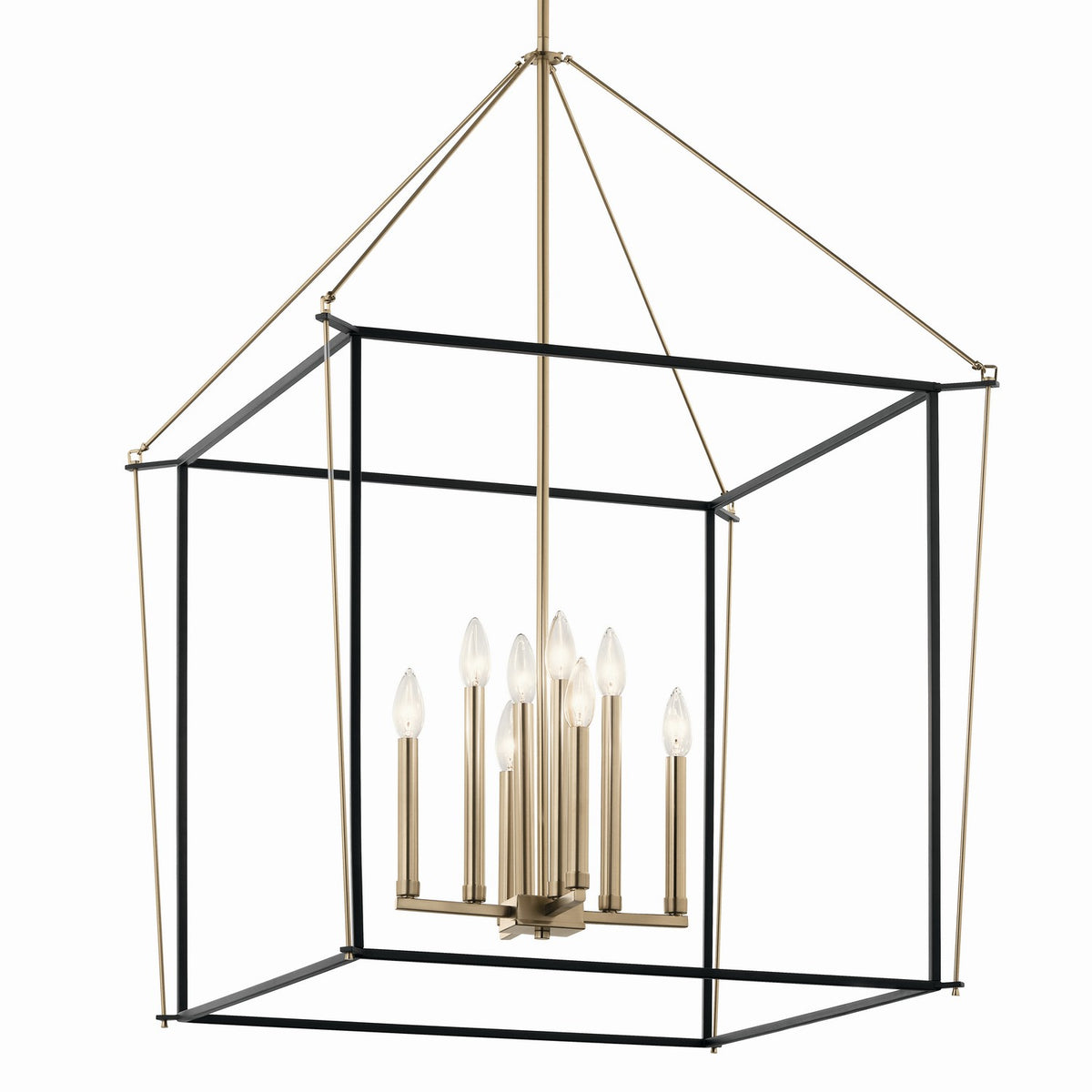 KICHLER 52628CPZ Eisley 40.25 Inch 8 Light Foyer Pendant In Champagne Bronze And Black