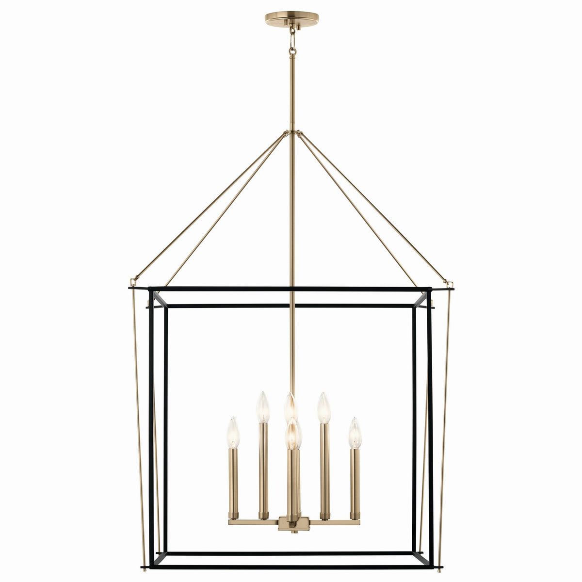 KICHLER 52628CPZ Eisley 40.25 Inch 8 Light Foyer Pendant In Champagne Bronze And Black