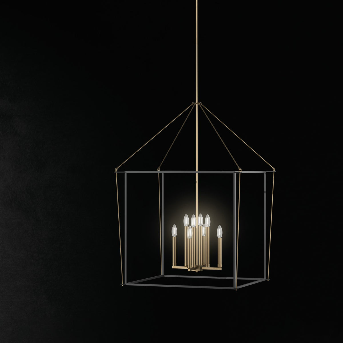 KICHLER 52628CPZ Eisley 40.25 Inch 8 Light Foyer Pendant In Champagne Bronze And Black