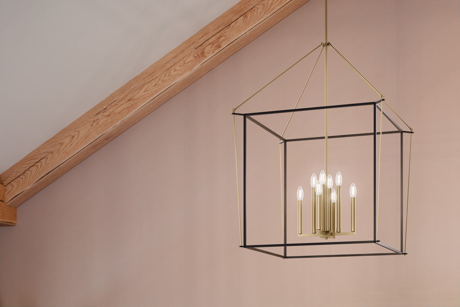 KICHLER 52628CPZ Eisley 40.25 Inch 8 Light Foyer Pendant In Champagne Bronze And Black