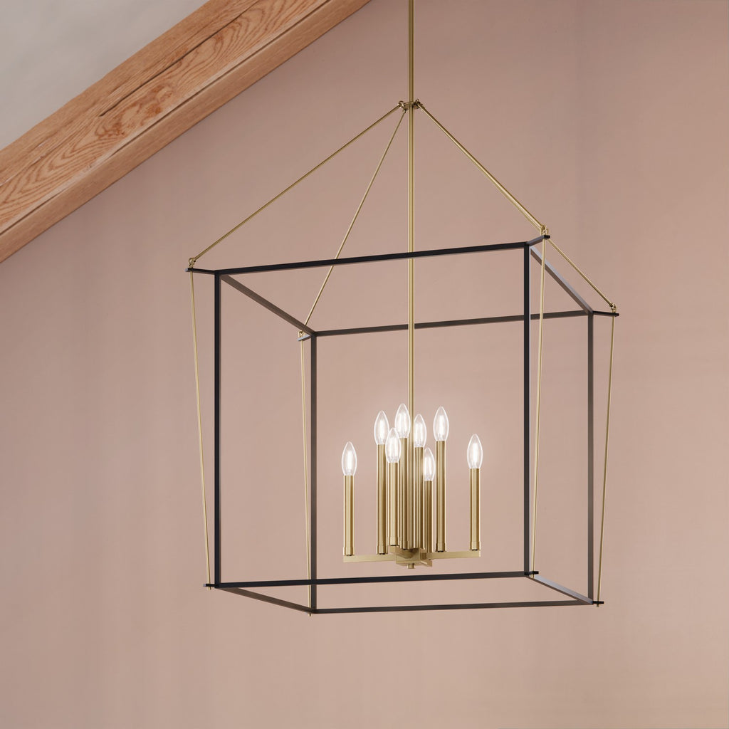 KICHLER 52628CPZ Eisley 40.25 Inch 8 Light Foyer Pendant In Champagne Bronze And Black