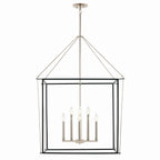 KICHLER 52628PN Eisley 40.25 Inch 8 Light Foyer Pendant In Polished Nickel And Black