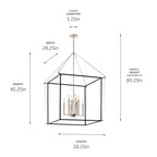 KICHLER 52628PN Eisley 40.25 Inch 8 Light Foyer Pendant In Polished Nickel And Black