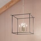 KICHLER 52628PN Eisley 40.25 Inch 8 Light Foyer Pendant In Polished Nickel And Black