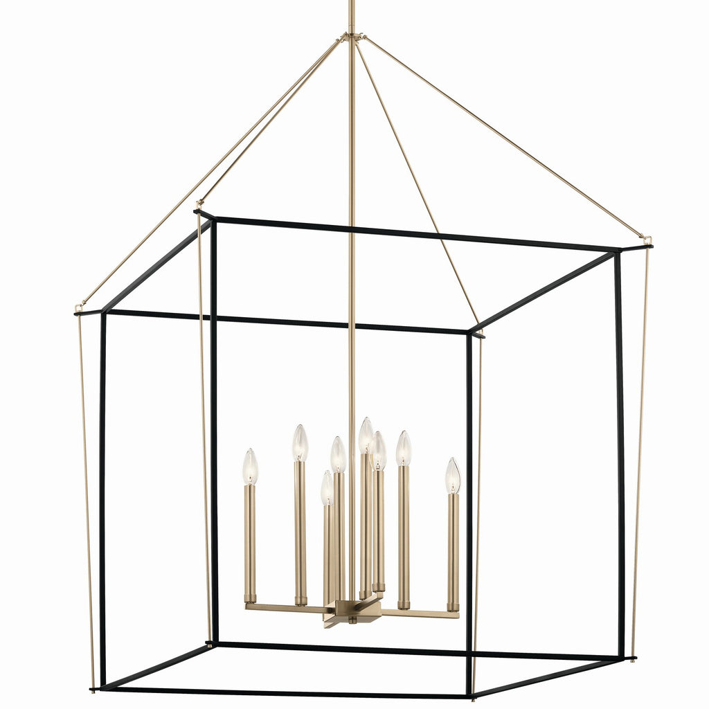 KICHLER 52629CPZ Eisley 50 Inch 8 Light 2 Tier Foyer Pendant In Champagne Bronze And Black