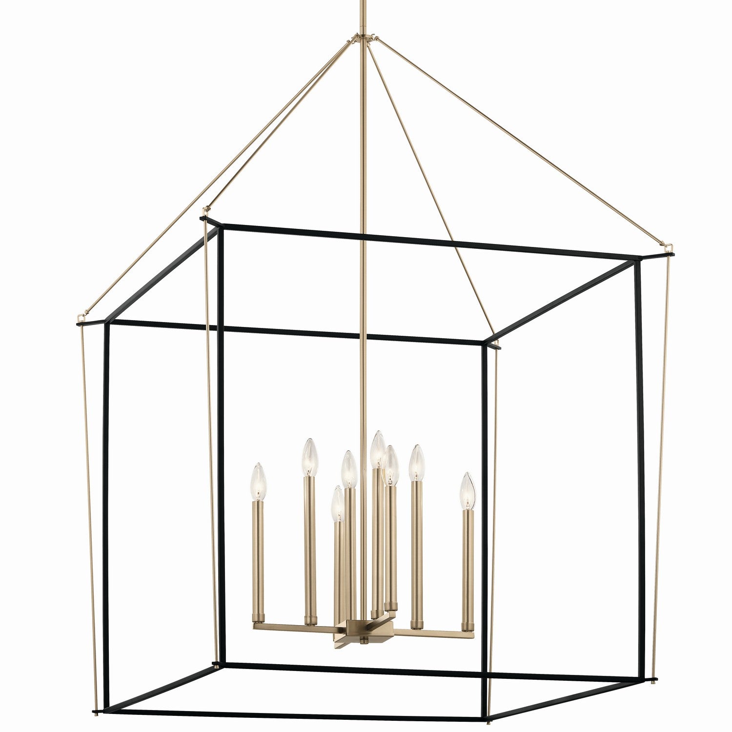 KICHLER 52629CPZ Eisley 50 Inch 8 Light 2 Tier Foyer Pendant In Champagne Bronze And Black