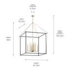 KICHLER 52629CPZ Eisley 50 Inch 8 Light 2 Tier Foyer Pendant In Champagne Bronze And Black