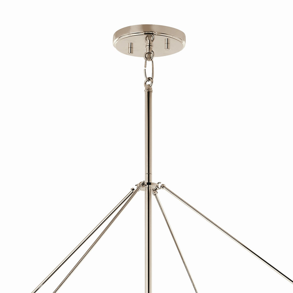 KICHLER 52629PN Eisley 50 Inch 8 Light 2 Tier Foyer Pendant In Polished Nickel And Black