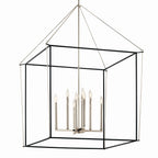 KICHLER 52629PN Eisley 50 Inch 8 Light 2 Tier Foyer Pendant In Polished Nickel And Black