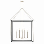 KICHLER 52629PN Eisley 50 Inch 8 Light 2 Tier Foyer Pendant In Polished Nickel And Black