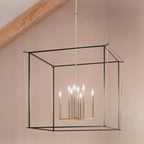 KICHLER 52629PN Eisley 50 Inch 8 Light 2 Tier Foyer Pendant In Polished Nickel And Black