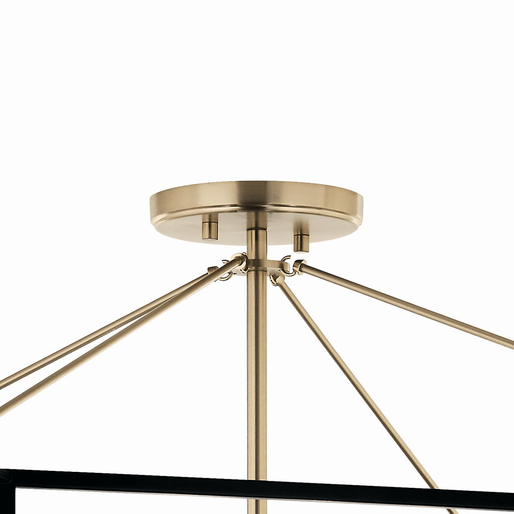 KICHLER 52632CPZ Eisley 20 Inch 4 Light Semi Flush Mount In Champagne Bronze And Black