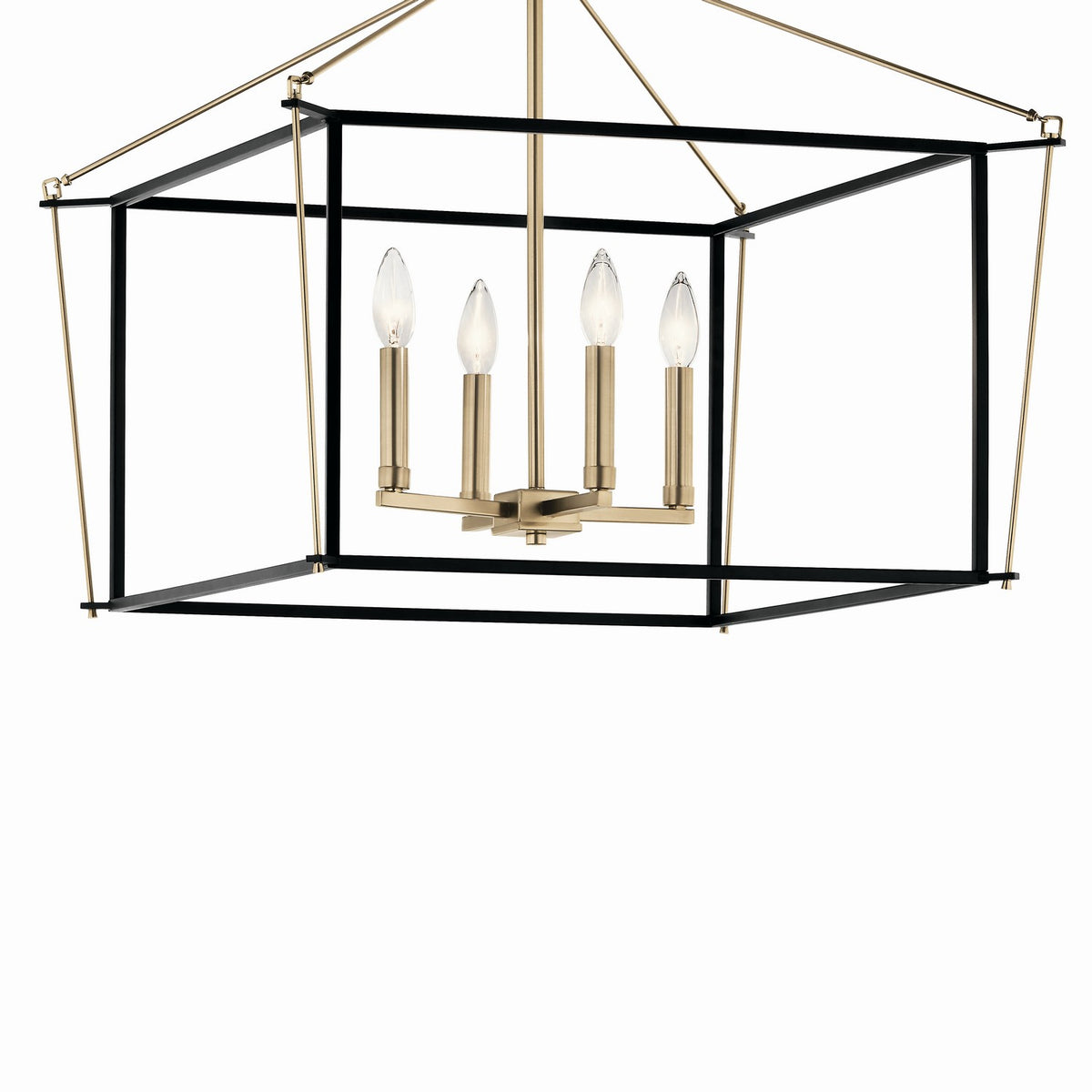 KICHLER 52632CPZ Eisley 20 Inch 4 Light Semi Flush Mount In Champagne Bronze And Black