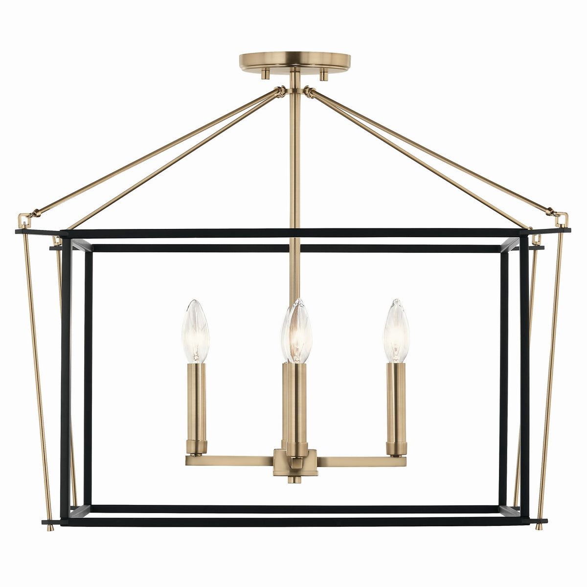 KICHLER 52632CPZ Eisley 20 Inch 4 Light Semi Flush Mount In Champagne Bronze And Black