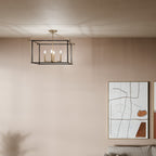 KICHLER 52632CPZ Eisley 20 Inch 4 Light Semi Flush Mount In Champagne Bronze And Black