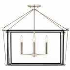 KICHLER 52632PN Eisley 20 Inch 4 Light Semi Flush Mount In Polished Nickel And Black