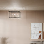 KICHLER 52632PN Eisley 20 Inch 4 Light Semi Flush Mount In Polished Nickel And Black