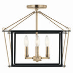 KICHLER 52633CPZ Eisley 14 Inch 4 Light Semi Flush Mount In Champagne Bronze And Black