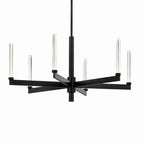 KICHLER 52667BK Sycara 36.25 Inch 6 Light Led Chandelier With Faceted Crystal In Black