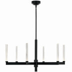 KICHLER 52667BK Sycara 36.25 Inch 6 Light Led Chandelier With Faceted Crystal In Black