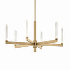 KICHLER 52667CPZ Sycara 36.25 Inch 6 Light Led Chandelier With Faceted Crystal In Champagne Bronze
