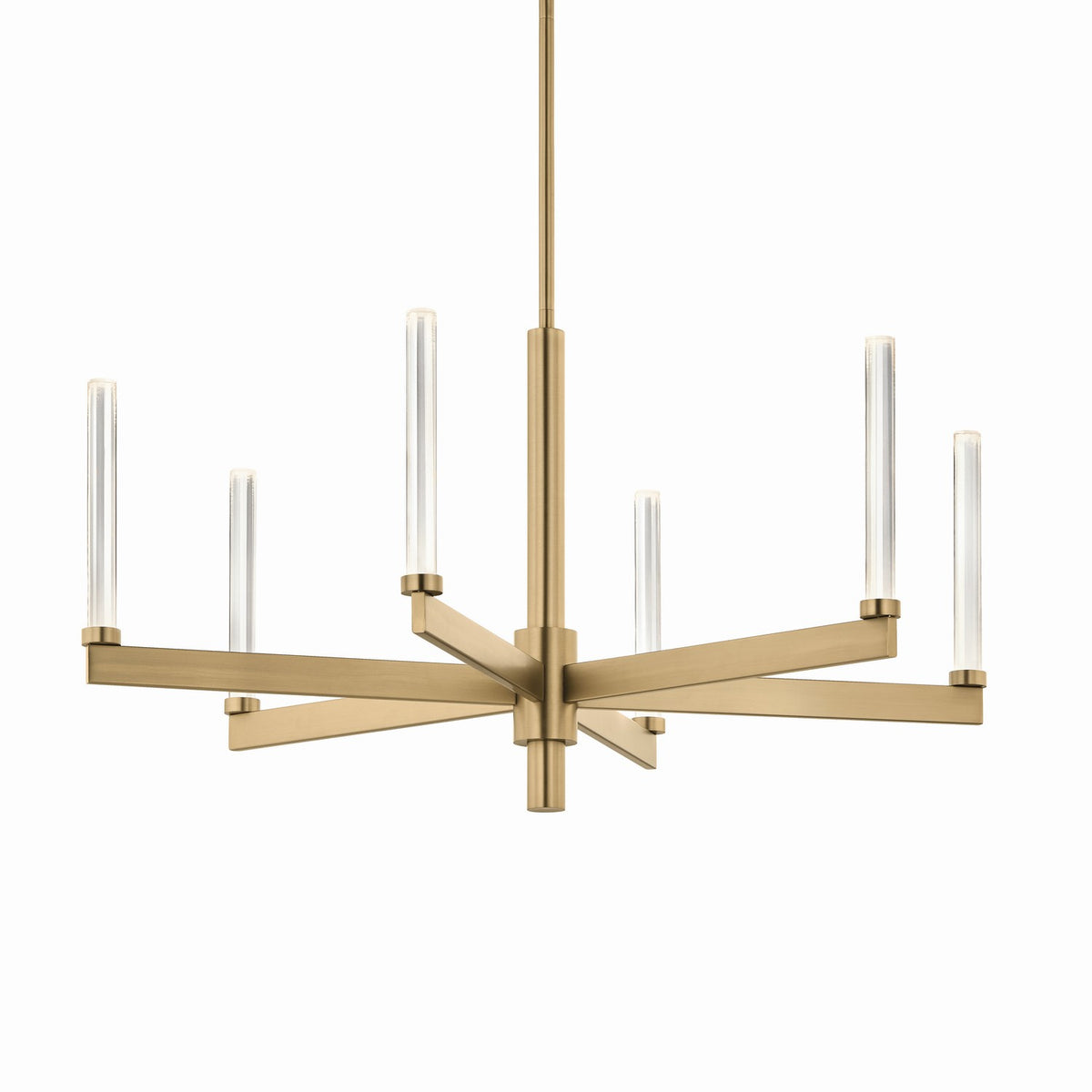 KICHLER 52667CPZ Sycara 36.25 Inch 6 Light Led Chandelier With Faceted Crystal In Champagne Bronze