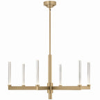 KICHLER 52667CPZ Sycara 36.25 Inch 6 Light Led Chandelier With Faceted Crystal In Champagne Bronze