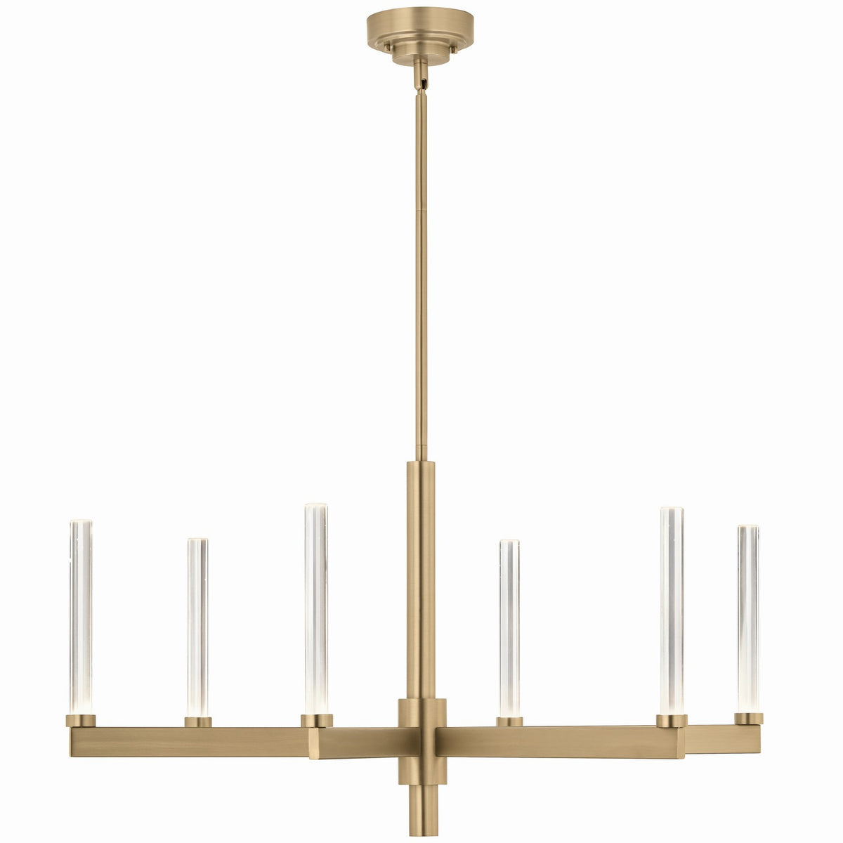 KICHLER 52667CPZ Sycara 36.25 Inch 6 Light Led Chandelier With Faceted Crystal In Champagne Bronze
