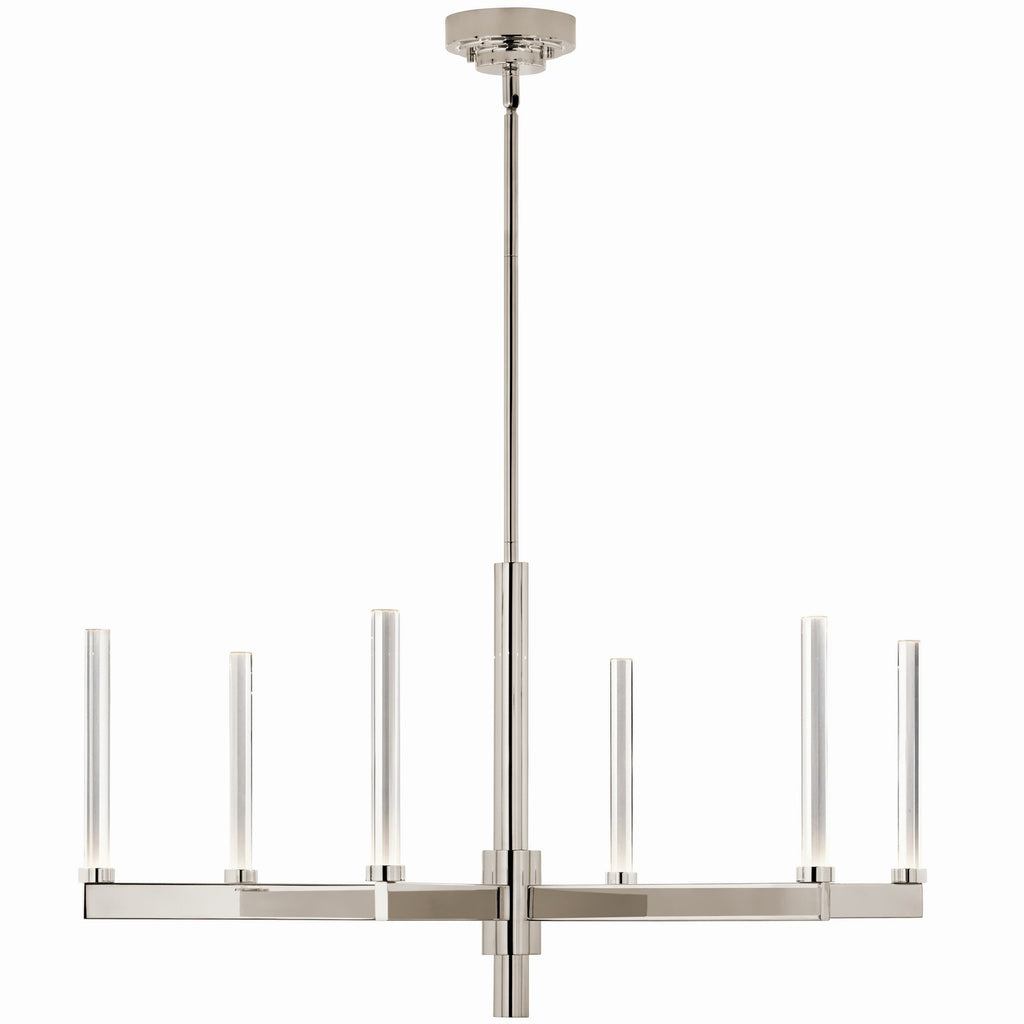 KICHLER 52667PN Sycara 36.25 Inch 6 Light Led Chandelier With Faceted Crystal In Polished Nickel