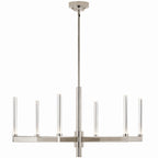 KICHLER 52667PN Sycara 36.25 Inch 6 Light Led Chandelier With Faceted Crystal In Polished Nickel