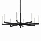 KICHLER 52668BK Sycara 48.5 Inch 8 Light Led Chandelier With Faceted Crystal In Black