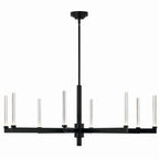 KICHLER 52668BK Sycara 48.5 Inch 8 Light Led Chandelier With Faceted Crystal In Black
