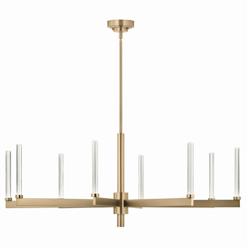 KICHLER 52668CPZ Sycara 48.5 Inch 8 Light Led Chandelier With Faceted Crystal In Champagne Bronze