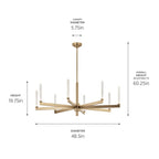KICHLER 52668CPZ Sycara 48.5 Inch 8 Light Led Chandelier With Faceted Crystal In Champagne Bronze