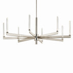 KICHLER 52668PN Sycara 48.5 Inch 8 Light Led Chandelier With Faceted Crystal In Polished Nickel