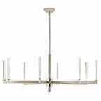 KICHLER 52668PN Sycara 48.5 Inch 8 Light Led Chandelier With Faceted Crystal In Polished Nickel